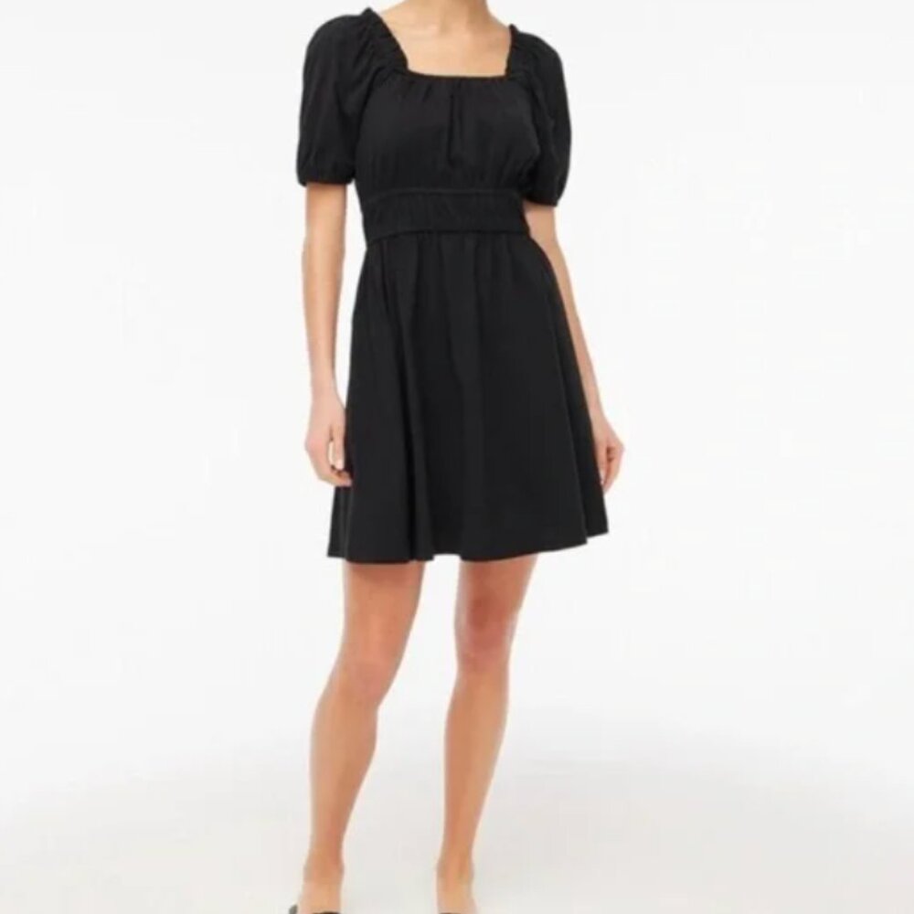 J Crew Black Square Neck Knit mini dress Small